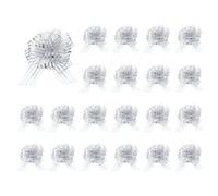 sourcing map 20pcs Silver Tone Pull Bows 6.3 Inches Wide Large Ribbon Gift Bows for Gift Wrapping Gift Baskets Decor Wedding Parties Birthday Florist Packaging and Decoration