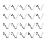 sourcing map 20pcs Single Button Kayak Paddle Snap Spring Clip 34mm x 4.8mm 65Mn Spring Steel V-Shaped Hollow Lift Telescopic Locking Tube Pole Clips For Tent Umbrella Camping,Silver Tone