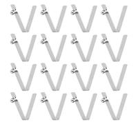 sourcing map 20pcs Single Button Kayak Paddle Snap Spring Clip 3x4.3x21mm 65Mn Spring Steel V-Shaped Hollow Lift Telescopic Locking Tube Pole Clips for Tent Umbrella Camping