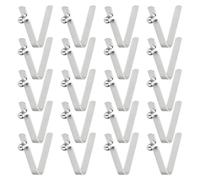 sourcing map 20pcs Single Button Kayak Paddle Snap Spring Clip 4x5.6x26mm 65Mn Spring Steel V-Shaped Hollow Lift Telescopic Locking Tube Pole Clips for Tent Umbrella Camping
