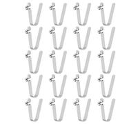 sourcing map 20pcs Single Button Kayak Paddle Snap Spring Clip 5.5x7.5x35mm 65Mn Spring Steel V-Shaped Hollow Lift Telescopic Locking Tube Pole Clips for Tent Umbrella Camping