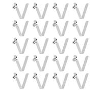 sourcing map 20pcs Single Button Kayak Paddle Snap Spring Clip 5.5x8.5x34mm 65Mn Spring Steel V-Shaped Hollow Lift Telescopic Locking Tube Pole Clips for Tent Umbrella Camping