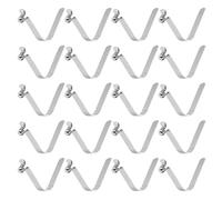 sourcing map 20pcs Single Button Kayak Paddle Snap Spring Clip 5.5x8x38mm 65Mn Spring Steel V-Shaped Hollow Lift Telescopic Locking Tube Pole Clips for Tent Umbrella Camping