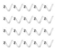 sourcing map 20pcs Single Button Kayak Paddle Snap Spring Clip 55mm x 8.8mm 65Mn Spring Steel V-Shaped Hollow Lift Telescopic Locking Tube Pole Clips For Tent Umbrella Camping,Silver Tone