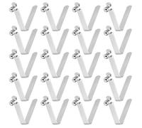 sourcing map 20pcs Single Button Kayak Paddle Snap Spring Clip 5x7.5x31mm 65Mn Spring Steel V-Shaped Hollow Lift Telescopic Locking Tube Pole Clips for Tent Umbrella Camping