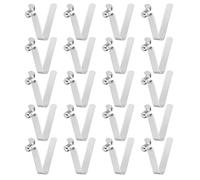 sourcing map 20pcs Single Button Kayak Paddle Snap Spring Clip 6x8.5x34mm 65Mn Spring Steel V-Shaped Hollow Lift Telescopic Locking Tube Pole Clips for Tent Umbrella Camping