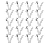 sourcing map 20pcs Single Button Kayak Paddle Snap Spring Clip 6x8.5x35mm 65Mn Spring Steel V-Shaped Hollow Lift Telescopic Locking Tube Pole Clips for Tent Umbrella Camping