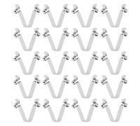 sourcing map 20pcs Single Button Kayak Paddle Snap Spring Clip 6x8x36mm 65Mn Spring Steel V-Shaped Hollow Lift Telescopic Locking Tube Pole Clips for Tent Umbrella Camping
