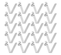 sourcing map 20pcs Single Button Kayak Paddle Snap Spring Clip 6x9.5x37mm 65Mn Spring Steel V-Shaped Hollow Lift Telescopic Locking Tube Pole Clips for Tent Umbrella Camping