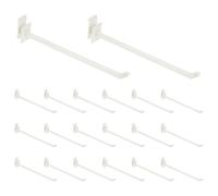 sourcing map 20Pcs Slat Wall Panel Hooks, 6 Inch Plastic Slat Wall Accessories Gridwall Hooks Shelves Hanging Accessories for Kitchen Tool Organization Gridwall Craft Room Retail, White
