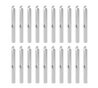 sourcing map 20Pcs Slide on End Clasps, 40mm Tube Ball Bead Slider Crimp Ends for Multi-Strand DIY Craft Making, Silver Tone