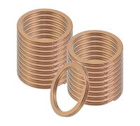 sourcing map 20pcs Split Keychain Rings, 25mm Round Flat Keyrings Stainless Steel Open Key Chain Ring Dog Tag Rings for DIY Keychain Craft Lanyard, 1.8mm Thick, Rose Gold