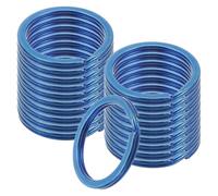 sourcing map 20pcs Split Keychain Rings, 25mm Round Flat Keyrings Stainless Steel Open Key Chain Ring Dog Tag Rings for DIY Keychain Craft Lanyard, 1.8mm Thick, Blue