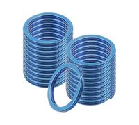 sourcing map 20pcs Split Keychain Rings, 25mm Round Flat Keyrings Stainless Steel Open Key Chain Ring Dog Tag Rings for DIY Keychain Craft Lanyard, 2mm Thick, Blue