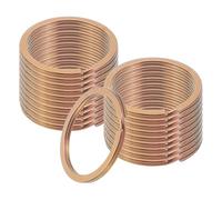 sourcing map 20pcs Split Keychain Rings, 30mm Round Flat Keyrings Stainless Steel Open Key Chain Ring Dog Tag Rings for DIY Keychain Craft Lanyard, 1.8mm Thick, Rose Gold