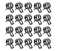 sourcing map 20pcs Spring Band Type Hose Clamps 11mm Fuel Line Hose Spring Clip Silicone Vacuum Hose Pipe Clamp Low Pressure Tube Clip Fastener, Black