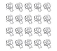 sourcing map 20pcs Spring Band Type Hose Clamps 12mm Fuel Line Hose Spring Clip Silicone Vacuum Hose Pipe Clamp Low Pressure Tube Clip Fastener, Silver
