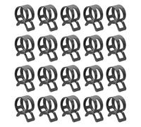 sourcing map 20pcs Spring Band Type Hose Clamps 14mm Fuel Line Hose Spring Clip Silicone Vacuum Hose Pipe Clamp Low Pressure Tube Clip Fastener, Black