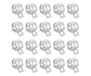 sourcing map 20pcs Spring Band Type Hose Clamps 14mm Fuel Line Hose Spring Clip Silicone Vacuum Hose Pipe Clamp Low Pressure Tube Clip Fastener, Silver