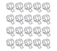 sourcing map 20pcs Spring Band Type Hose Clamps 16mm Fuel Line Hose Spring Clip Silicone Vacuum Hose Pipe Clamp Low Pressure Tube Clip Fastener, Silver