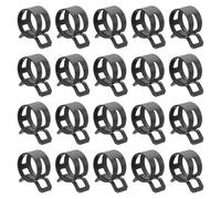 sourcing map 20pcs Spring Band Type Hose Clamps 19mm Fuel Line Hose Spring Clip Silicone Vacuum Hose Pipe Clamp Low Pressure Tube Clip Fastener, Black