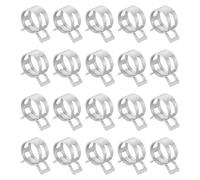 sourcing map 20pcs Spring Band Type Hose Clamps 20mm Fuel Line Hose Spring Clip Silicone Vacuum Hose Pipe Clamp Low Pressure Tube Clip Fastener, Silver