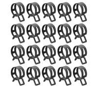 sourcing map 20pcs Spring Band Type Hose Clamps 21mm Fuel Line Hose Spring Clip Silicone Vacuum Hose Pipe Clamp Low Pressure Tube Clip Fastener, Black