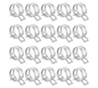sourcing map 20pcs Spring Band Type Hose Clamps 23mm Fuel Line Hose Spring Clip Silicone Vacuum Hose Pipe Clamp Low Pressure Tube Clip Fastener, Silver