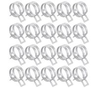 sourcing map 20pcs Spring Band Type Hose Clamps 24mm Fuel Line Hose Spring Clip Silicone Vacuum Hose Pipe Clamp Low Pressure Tube Clip Fastener, Silver