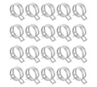 sourcing map 20pcs Spring Band Type Hose Clamps 25mm Fuel Line Hose Spring Clip Silicone Vacuum Hose Pipe Clamp Low Pressure Tube Clip Fastener, Silver