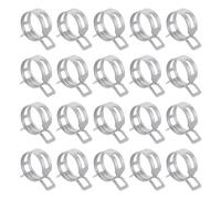 sourcing map 20pcs Spring Band Type Hose Clamps 32mm Fuel Line Hose Spring Clip Silicone Vacuum Hose Pipe Clamp Low Pressure Tube Clip Fastener, Silver