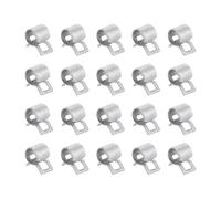 sourcing map 20pcs Spring Band Type Hose Clamps 4mm Fuel Line Hose Spring Clip Silicone Vacuum Hose Pipe Clamp Low Pressure Tube Clip Fastener, Silver