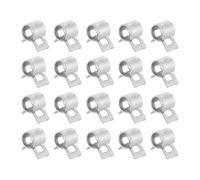 sourcing map 20pcs Spring Band Type Hose Clamps 5.2mm Fuel Line Hose Spring Clip Silicone Vacuum Hose Pipe Clamp Low Pressure Tube Clip Fastener, Silver