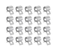 sourcing map 20pcs Spring Band Type Hose Clamps 6.2mm Fuel Line Hose Spring Clip Silicone Vacuum Hose Pipe Clamp Low Pressure Tube Clip Fastener, Silver