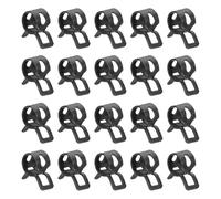 sourcing map 20pcs Spring Band Type Hose Clamps 7mm Fuel Line Hose Spring Clip Silicone Vacuum Hose Pipe Clamp Low Pressure Tube Clip Fastener, Black