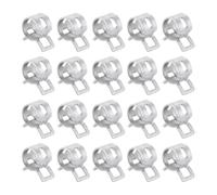 sourcing map 20pcs Spring Band Type Hose Clamps 8mm Fuel Line Hose Spring Clip Silicone Vacuum Hose Pipe Clamp Low Pressure Tube Clip Fastener, Silver