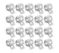 sourcing map 20pcs Spring Band Type Hose Clamps 9mm Fuel Line Hose Spring Clip Silicone Vacuum Hose Pipe Clamp Low Pressure Tube Clip Fastener, Silver