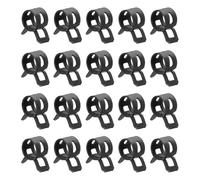 sourcing map 20pcs Spring Band Type Hose Clamps 9mm Fuel Line Hose Spring Clip Silicone Vacuum Hose Pipe Clamp Low Pressure Tube Clip Fastener, Black