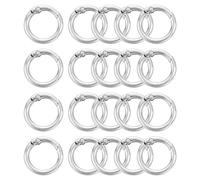 sourcing map 20Pcs Spring O Rings, 1/2"(13mm) ID Zinc Alloy Trigger Round Snap Buckle, DIY Accessories Spring Keyring Buckle for Keychains, Purse and Handbag, Trinkets (Silver)