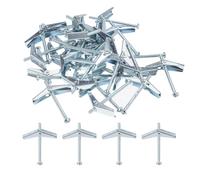 sourcing map 20Pcs Spring Toggle Bolt Anchors, 1/8"x2" Butterfly Anchors Male Thread Spring Loaded Hollow Wall Round Head Toggle Bolt