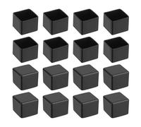 sourcing map 20Pcs Square Chair Leg Floor Protectors, 1-1/6" x 1-1/6" PVC Table Chair Leg Cover to Protect Wood Tile Floors Pads Furniture Leg Caps Non-Slip Reduce Noise, Black