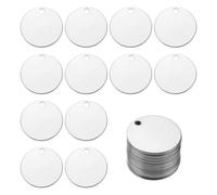 sourcing map 20Pcs Stainless Steel Blank Stamping Tag Engraved Stainless Steel Round Charm Pendant with Holes 30mm/1.18" for Pendant Bracelet Necklace Jewelry Making Earring