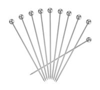 sourcing map 20Pcs Stainless Steel Cocktail Toothpicks, 4.25 Inch Metal Cocktail Picks Fruit Sticks Reusable Long Martini Picks Cocktail Skewers for Party Drinks Appetizer, Silver Ball