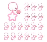 sourcing map 20Pcs Star Bell Keychain, Single Cute Star Bag Charms Keychain Charms, Candy Color Resin Pentagram Key Chain Pendant Keychains Clip for Car Key Pendant Bags Backpack, Pink