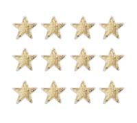 sourcing map 20Pcs Star Iron on Patches, Gold Embroidered Sew Applique Hand Crochet Appliques 3 Inch Star Embroidery Patches for Clothes Sewing DIY Craft Hats Shoes Gift Package