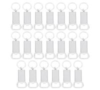 sourcing map 20Pcs Sublimation Metal Bottle Opener Keychain, Blank Transfer Sublimation Key Rings for DIY Personalized Sublimation Photos (3.6x10cm)