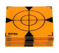 sourcing map 20pcs Survey Reflector Sheets 50mm Self-adhesive Reflective Tape Survey Target Mark for Total Stations, Yellow