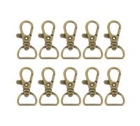 sourcing map 20Pcs Swivel Clasps, 0.63 Inch D Ring Lobster Clasp Claw Metal Push Gate Snap Hook for Purse Making Keychain Belt Strap, Bronze