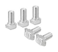 sourcing map 20Pcs T-Slot Bolts, M5 x 10mm Hammer Head Bolt T Screw Drop-in Stud for 2020 Series T-Slot Aluminum Extrusion Profile, Carbon Steel Nickel Plated, Silver