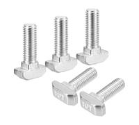 sourcing map 20Pcs T-Slot Bolts, M8 x 25mm Hammer Head Bolt T Screw Drop-in Stud for 4545 Series T-Slot Aluminum Extrusion Profile, 304 Stainless Steel, Silver